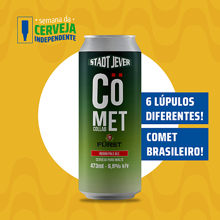 CERVEJA COMET WEST COAST IPA - STADT JEVER + FURST - LATA UNIDADE 473ML