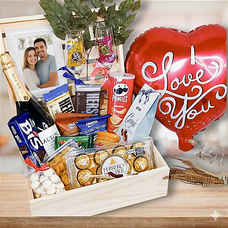 Cesta Chocolates e Espumante Luxo Supremo cod 135