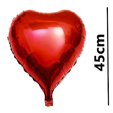 Balão Metalizado Coração Vermelho 45cm