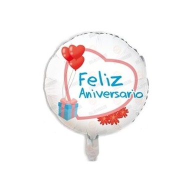 Balão Metalizado Feliz aniversário  45cm - Modelo 04