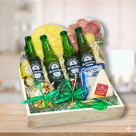 Cesta Cervejando com petisco e queijos Cod 110