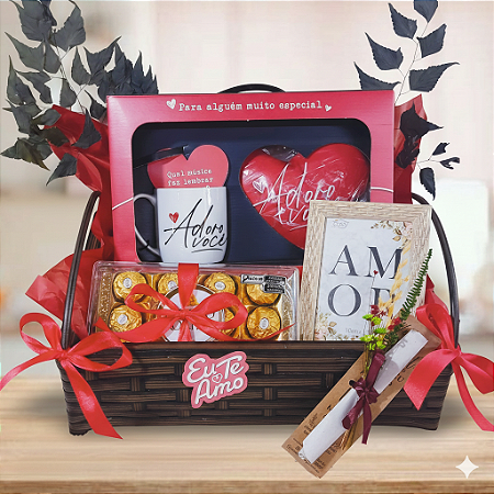 Cesta Amor Meu com Ferrero e Foto cod 328