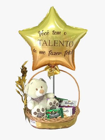 Cesta Chocolates " Você é meu Talento" com Pelúcia