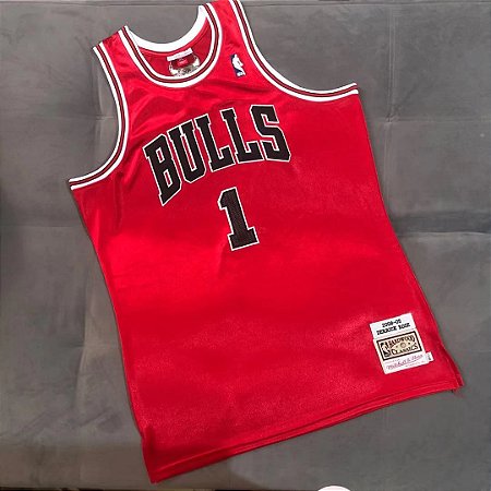 Camisa de Basquete Chicago Bulls Vermelho Brilhante 2008/09 Hardwood Classics M&N - 21 Derrick Rose