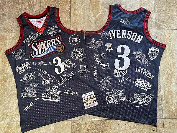 Camisa de Basquete 76ers World Tour 1997/98 Hardwood Classics M&N - Allen Iverson 3