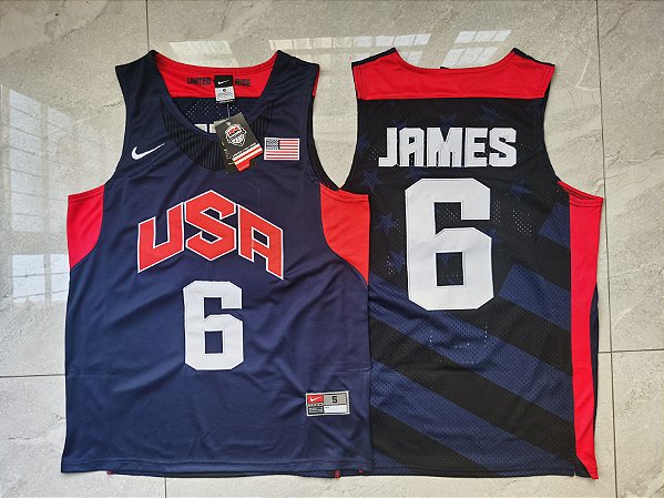 Camisa de Basquete USA Dream Team Olimpíadas 2012 - 6 Lebron James - Dunk  Import - Camisas de Basquete, Futebol Americano, Baseball e Hockey