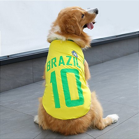 Camisa de Futebol para Cachorros Seleção Brasileira 10