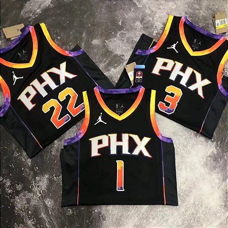 Camisa de Basquete Phoenix Suns 2023 - Chris Paul 3, Devin Booker 1, Ayton 22