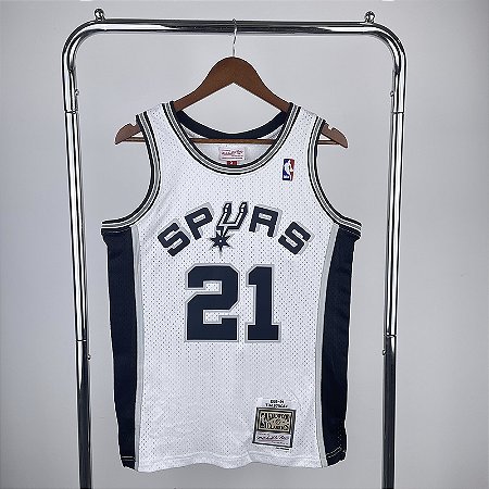 Camisa de Basquete San Antonio Spurs 1998-99 Hardwood Classics M&N (prensado a quente) - 21 Tim Duncan