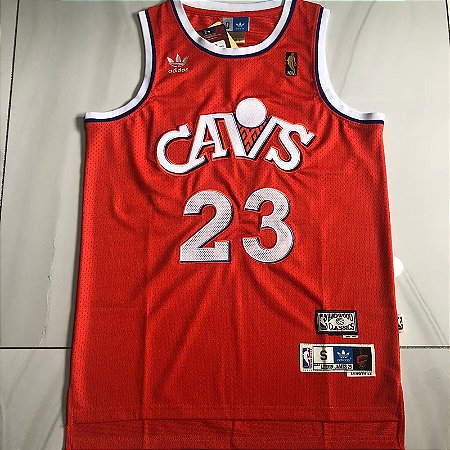 Camisa de Basquete Retrô Adidas Cleveland Cavaliers Bordado Denso Quente Hardwood Classics M&N - 23 Lebron James