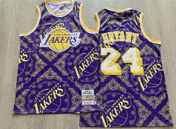 Camisa de Basquete Los Angeles Lakers Estampado 2007/08 Hardwood Classics M&N - 24 Kobe Bryant