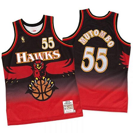 Camisa Atlanta Hawks Hardwood Classics M&N - 55 Mutombo