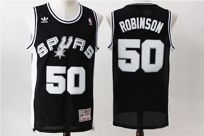 Camisas Retrô San Antonio Spurs - 50 David Robinson