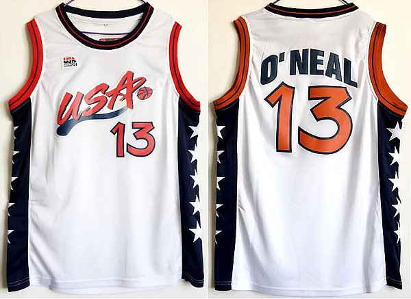 Camisas Dream Team Olimpíadas 1996 - 13 Shaquille O´Neal, 11 Karl Malone, 5 Grant Hill, 4 Charles Barkley