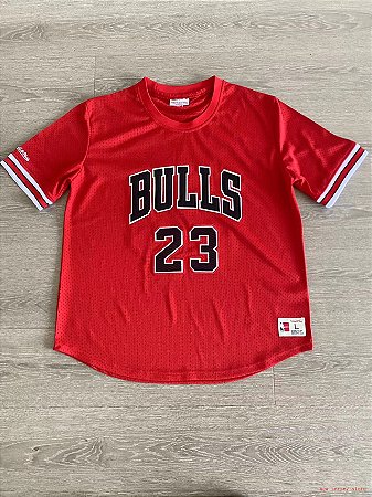 Camisas Com Mangas Chicago Bulls authentic Classics M&N Bordado Denso- Michael Jordan 23