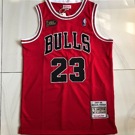 Camisa de Basquete Chicago Bulls Finals 1998 Hardwood Classics M&N - 23 Michael Jordan, Scottie Pippen 33, Dennis Rodman 91