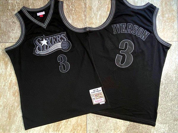 Camisa de Basquete Philadelphia 76ers All Black Hardwood Classics 97/98 - 3 Allen Iverson