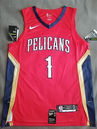 Camisa de Basquete New Orleans Pelicans versão Jogador - 1 Zion Williamson