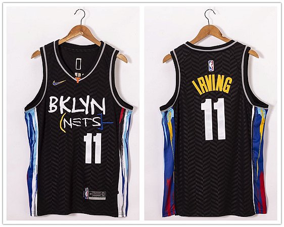 Camisa de Basquete Brooklyn Nets 2021 City Edition - 11 Irving, 7 Durant