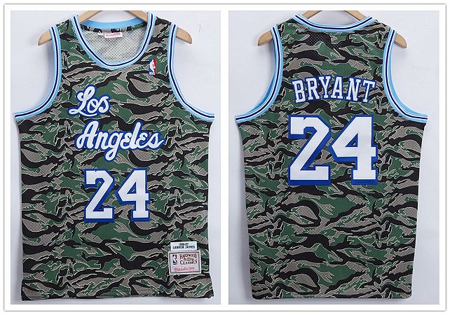 Camisa de Basquete Los Angeles Lakers Retrô Camuflada - 24 Kobe Bryant
