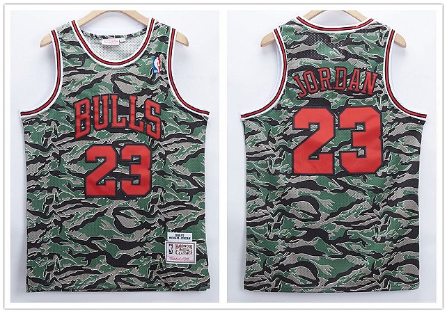 Camisa de Basquete Chicago Bulls Retrô Camuflada - 23 Michael Jordan