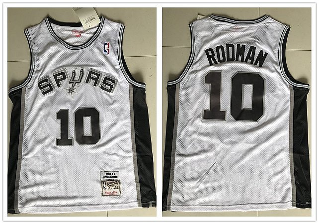 Camisa de Basquete Retrô San Antonio Spurs - 10 Dennis Rodman