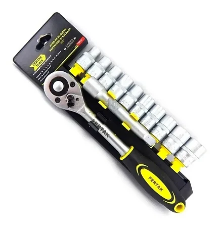 Jogo De Chave Soquete Sextavadas Com Catraca 1/2pol