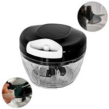 Mini Processador Triturador De Alimentos Manual Para Alho Cebola Tomate Frutas Com 3 Laminas