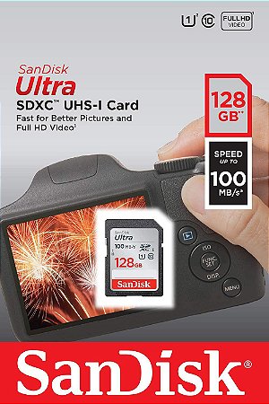 Cartão SDXC Sandisk 128GB Classe 10 Ultra 100MB/s