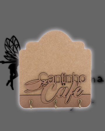 PORTA XICARAS/CHAVES CANTINHO DO CAFÉ MDF CRU