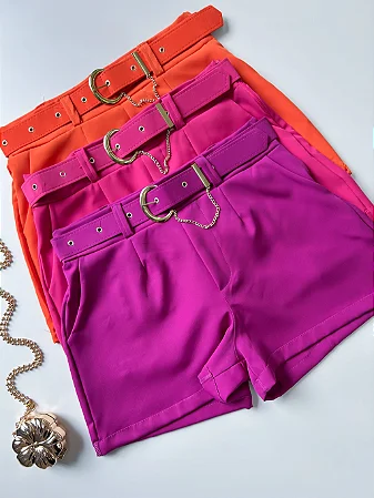 Short Feminino em Alfaiataria com Cinto Suelen Ref. 134