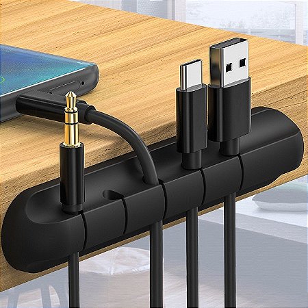 Organizador de cabos gerenciamento suporte de fio flexível usb enrolador de cabo