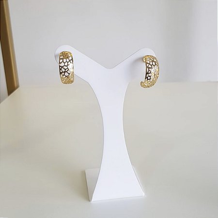 BRINCO ARGOLA VAZADA BANHADO OURO 18K