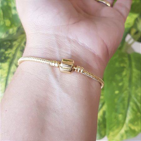 PULSEIRA TIPO PANDORA BANHADA OURO 18K