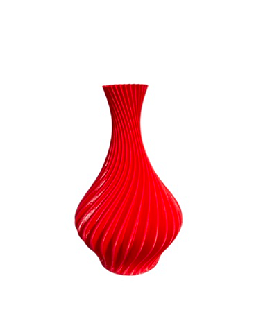 Vaso Plantas Modelo Espiral Vermelho- Jarro Decoração 18CM