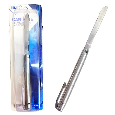 Canivete Tipo Caneta Dobrável Aço Inoxidável Luatek SLK-D06