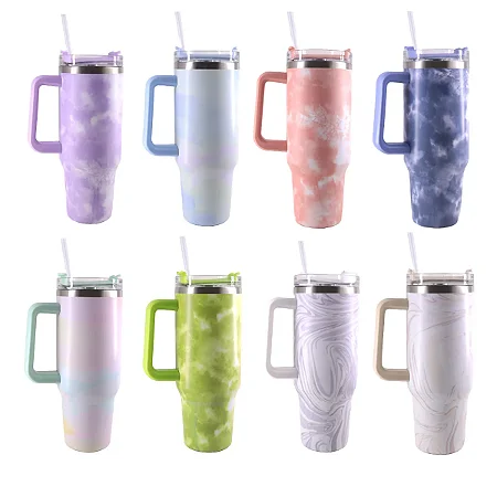 Copo CanudoTérmico 1200ml Marmorizado