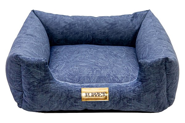 Cama Quadrada para Cachorro ou Gato Luppet Luxo Azul Petróleo