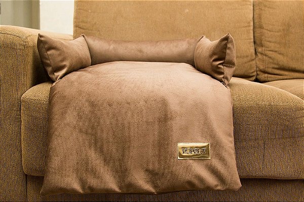 Manta para Sofá Luppet com encosto para Cachorro ou Gato Marrom