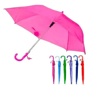 Guarda-Chuva Infantil c/ Apito 79cm Cabo em J Cores Sortidas