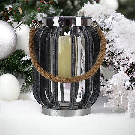 Lanterna Decorativa Lisboa Cinza 22cm We Make