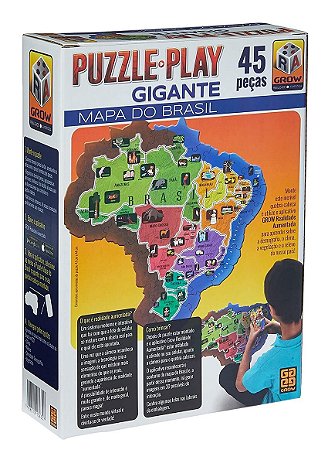 Quebra Cabeça Play Gigante Mapa Do Brasil 45 Peças 3635