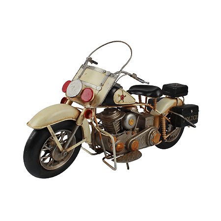 Miniatura Colecionável Moto Retrô Policia 1807 Verito