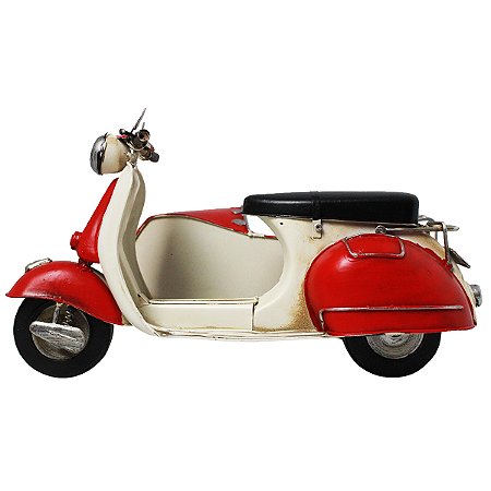 Miniatura Colecionável Moto Com Sidecar Vespa Londres Verito