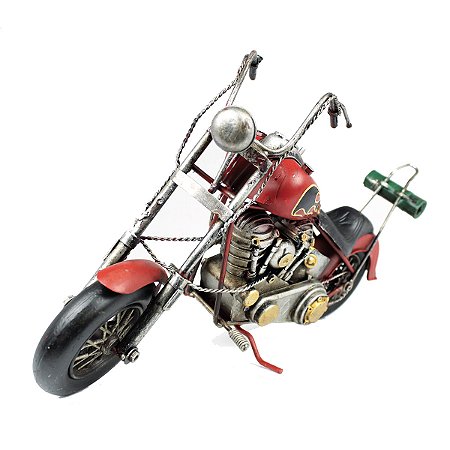 Miniatura Colecionável Moto Customizada Ano 1949 Red Verito