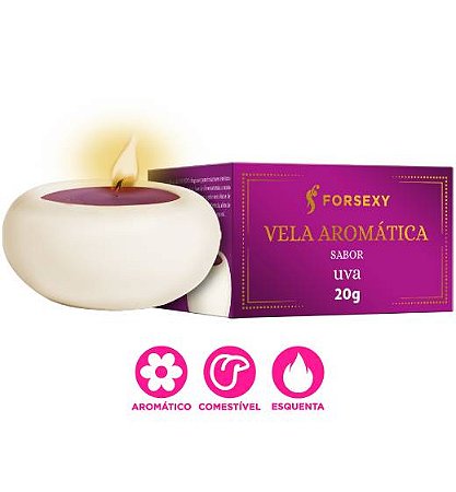 Vela Aromática para Massagem - Comestível - Uva 20g - For Sexy