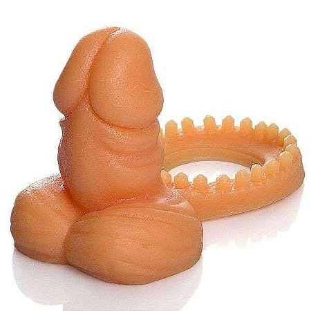 Plug Anal Pequeno com anel 7x2,5 cm na cor bege