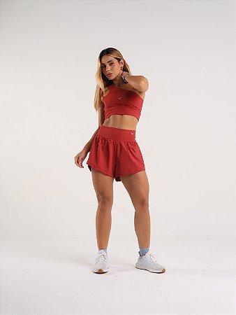 Short duplo fitness na poliamida - Manu