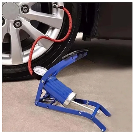 Bomba Ar Pedal Alta Pressão Encher Pneu Bicicleta Moto Carro