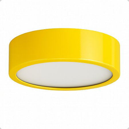 Plafon D200 Aluminio Teto E27 1 Luz Lumini Lab - Amarelo Brilhante